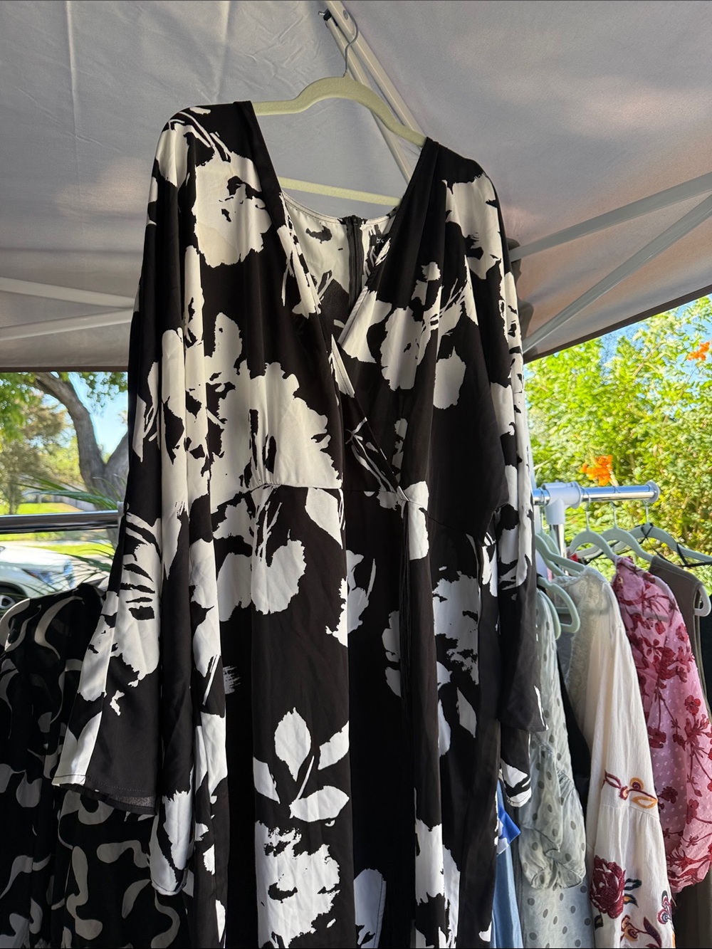 Abstract floral kimono stye dress